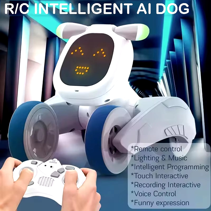 Early Education Robot Toy Kids Remote Control RC AI Technology Pet Dog Light Sound Recording Electronic Cartoon Toy